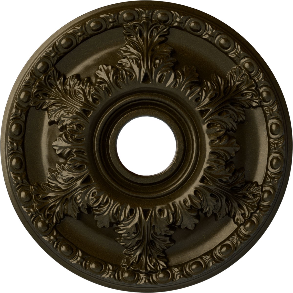 Ekena Millwork CM18GAGGS Granada 18-in W x 18-in L Painted Green Gold Polyurethane Whole Ceiling Medallion