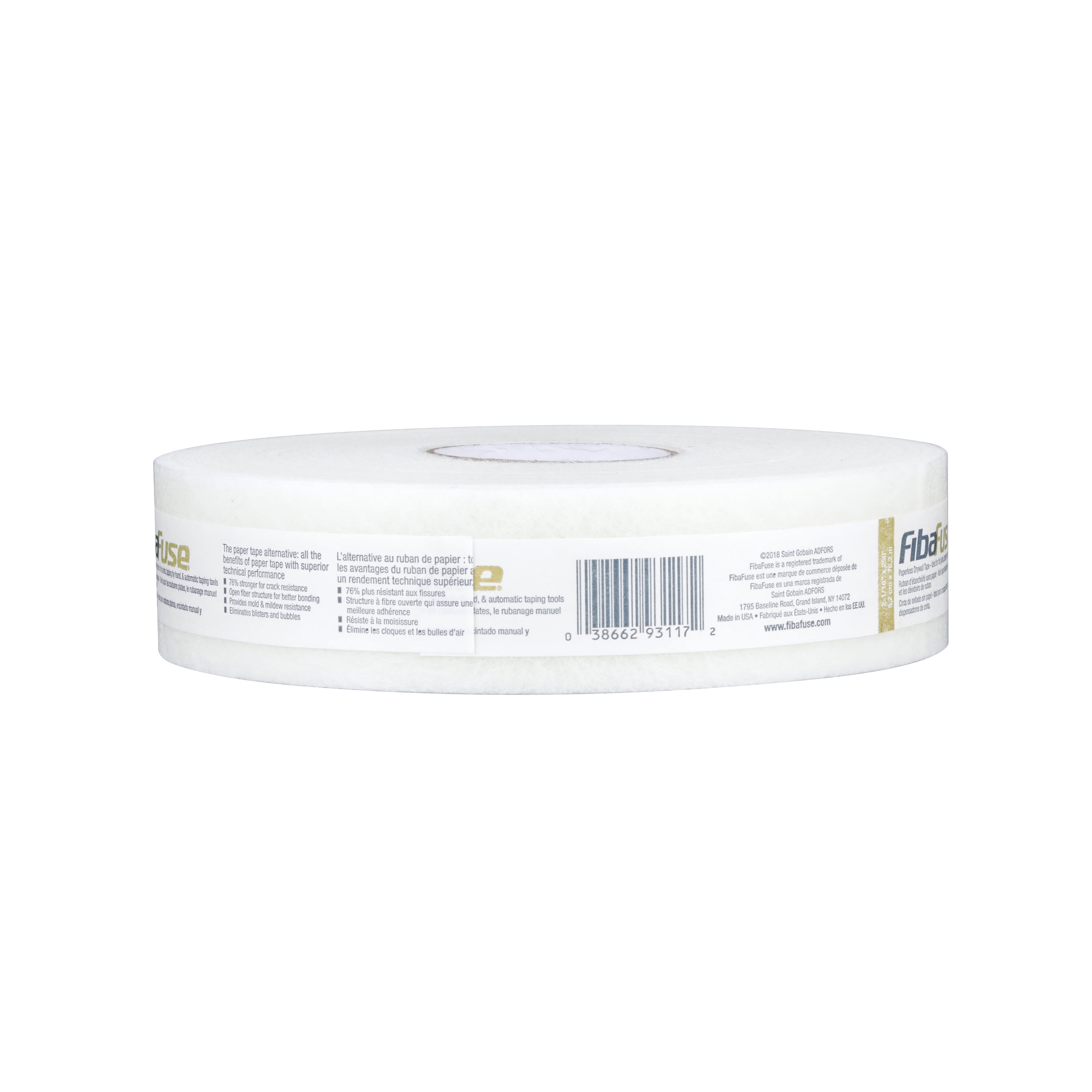 L x 2 in W Fiberglass  White  Paperless Drywall Tape ADFORS  FibaFuse  250 ft 