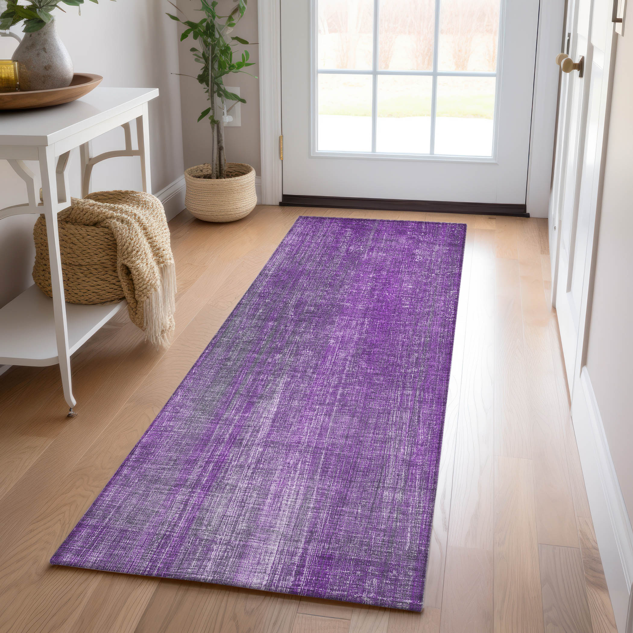 Addison Rugs ACN552PP2X8 Chantille ACN552PP 2 x 7 (ft) Polyester Purple Rectangular Indoor/Outdoor Geometric Machine washable Area rug