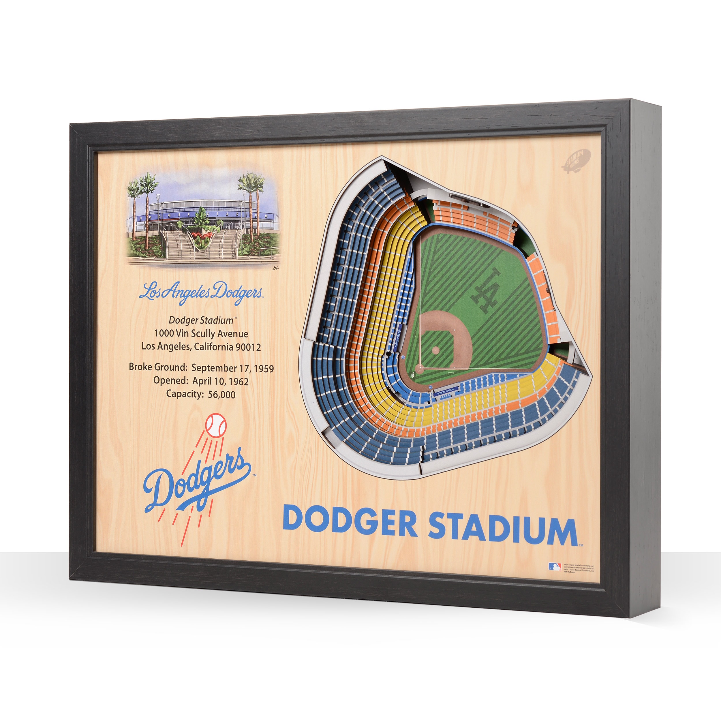 MLB 3D Stadium Wall Art - Los Angeles Dodgers