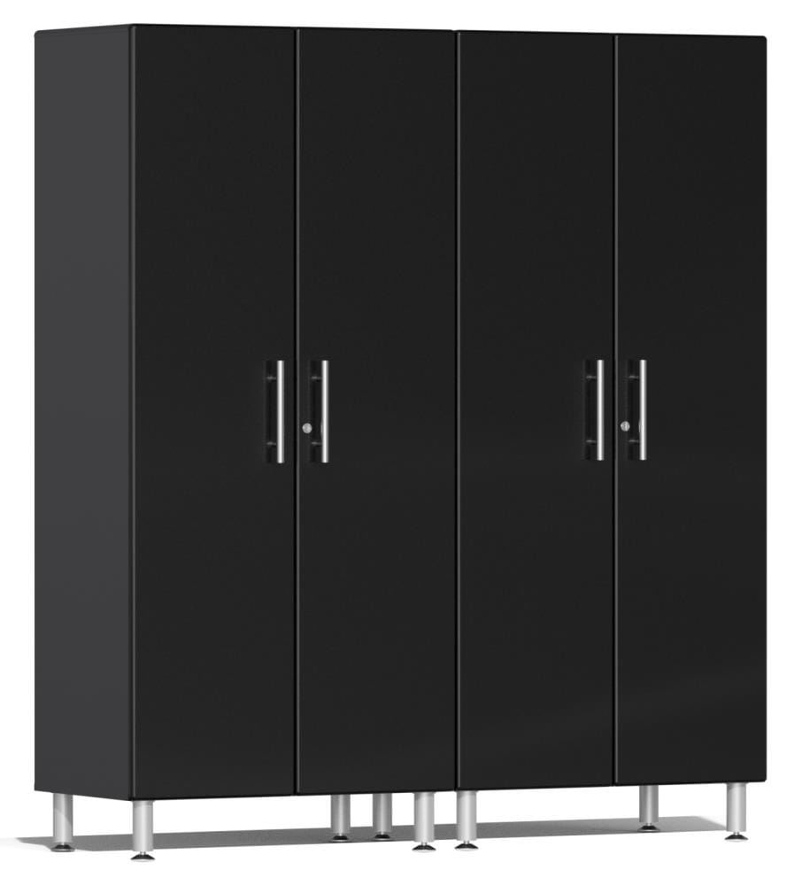 Ulti-MATE Garage UG22620B 71-in W x 80-in H x 21-in D 2 -Cabinets Composite wood Black Metallic Facing over Gray Box Garage Storage System