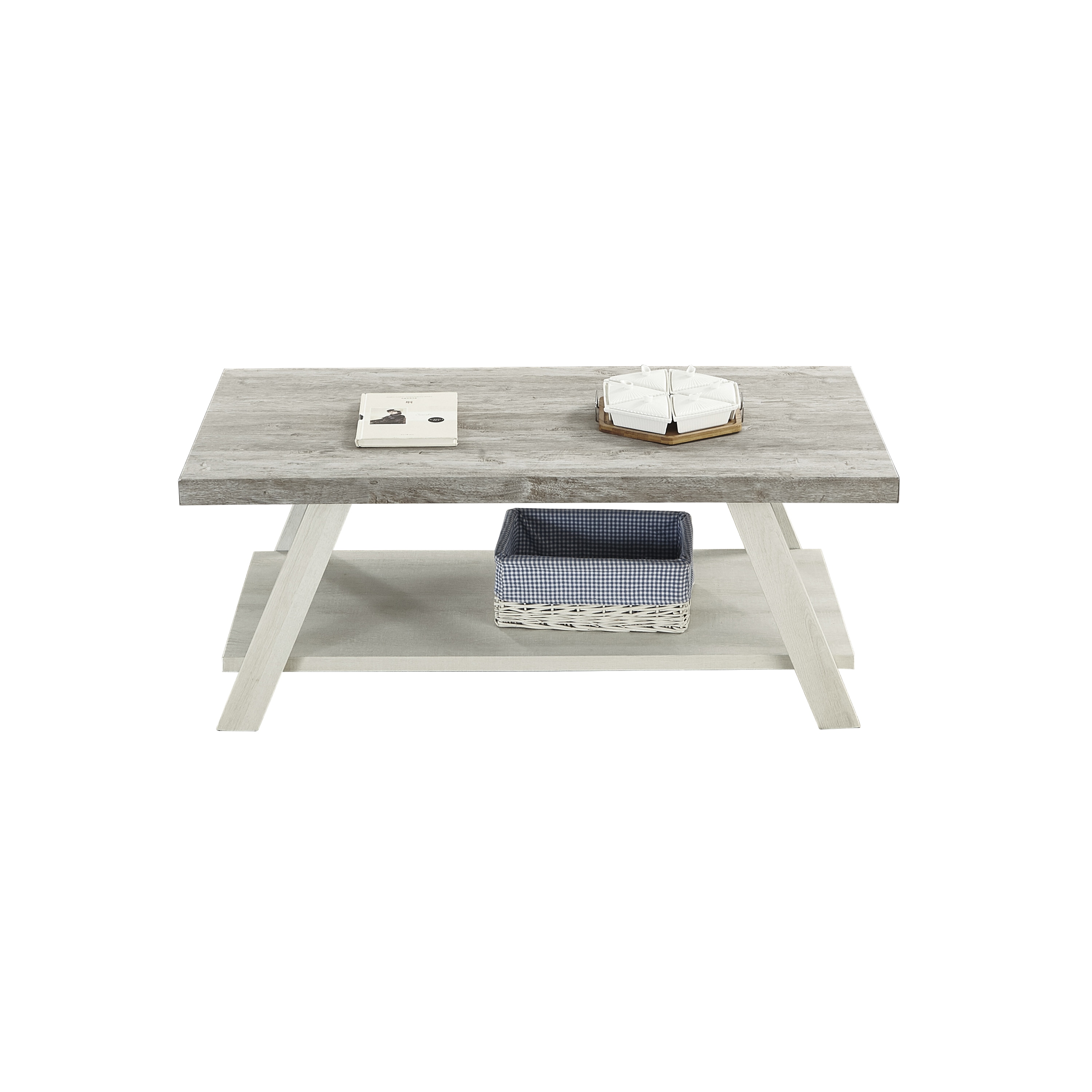 Flynama L-P164646 Weathered Gray Wood Modern Coffee Table