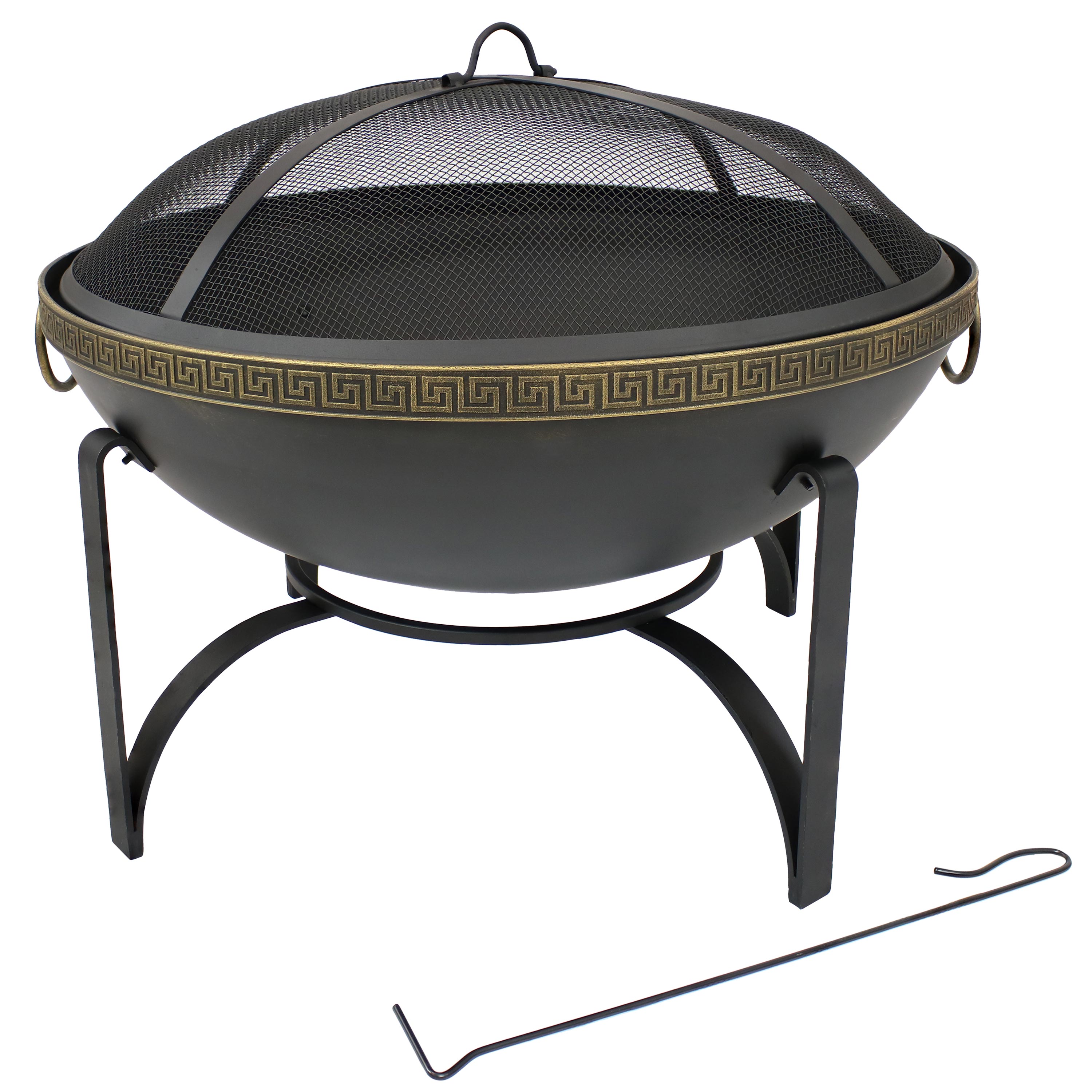 Black Steel Wood Burning Fire Pit, 26 Inch Fire Pit
