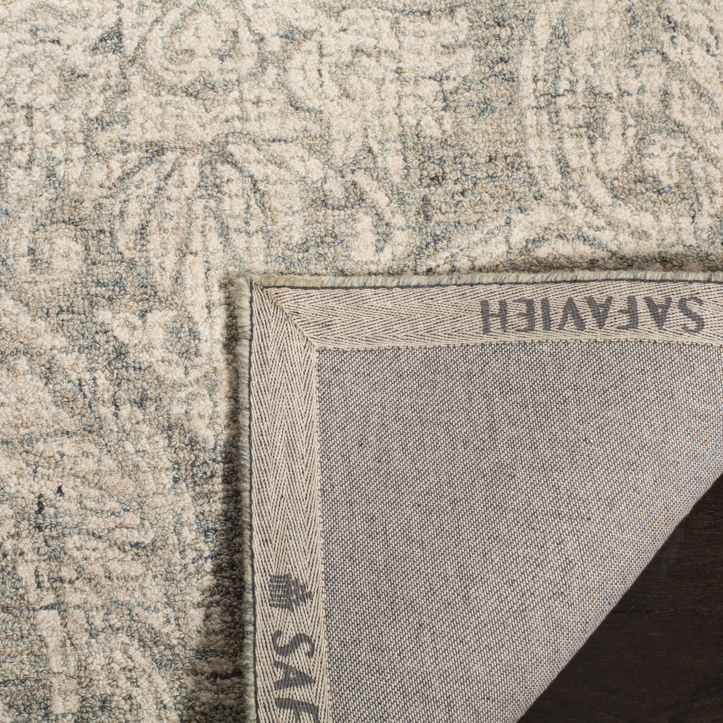 Handmade Gray Abstract Wool Tufted Runner Rug - 27" x 7"