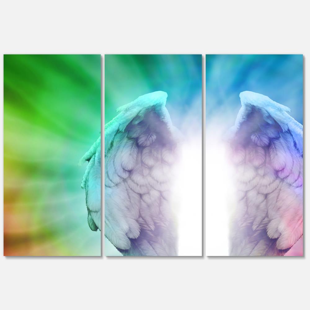 DesignArt Angel Wings On Blue Background On Metal Print