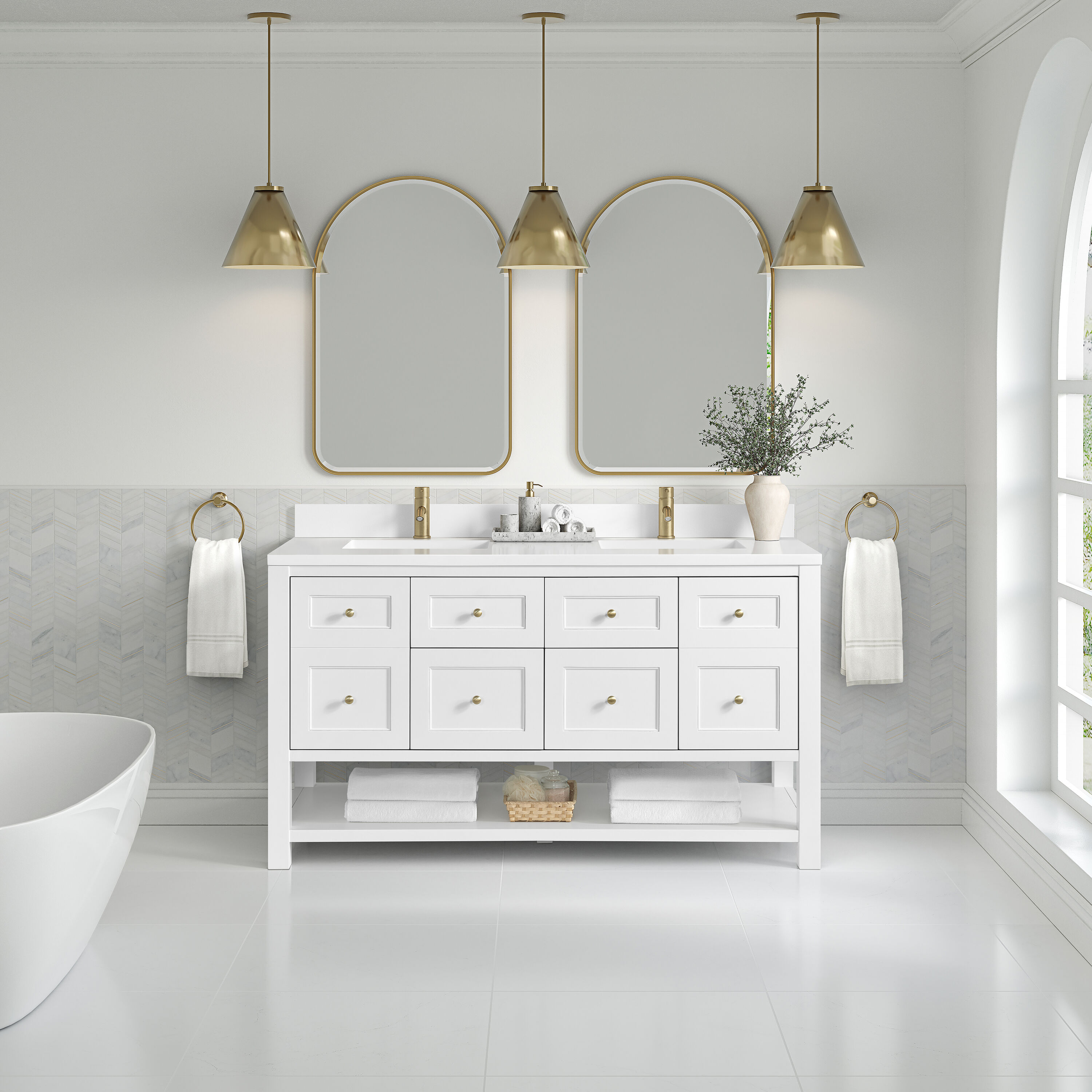 James Martin Vanities 330-V60D-BW-1WZ Bath-Vanity-Combo - View #2