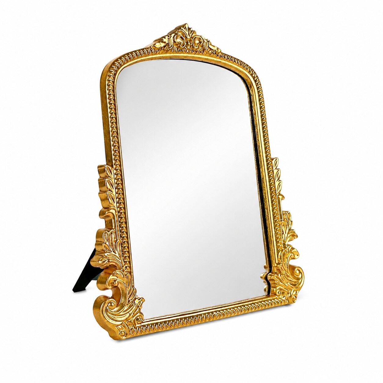 Aoibox  9 6 in W x 12 in H Gold Arched Ornate Decorative Wall Mirror Small Antique Vintage Accent Mirror for Tabletop