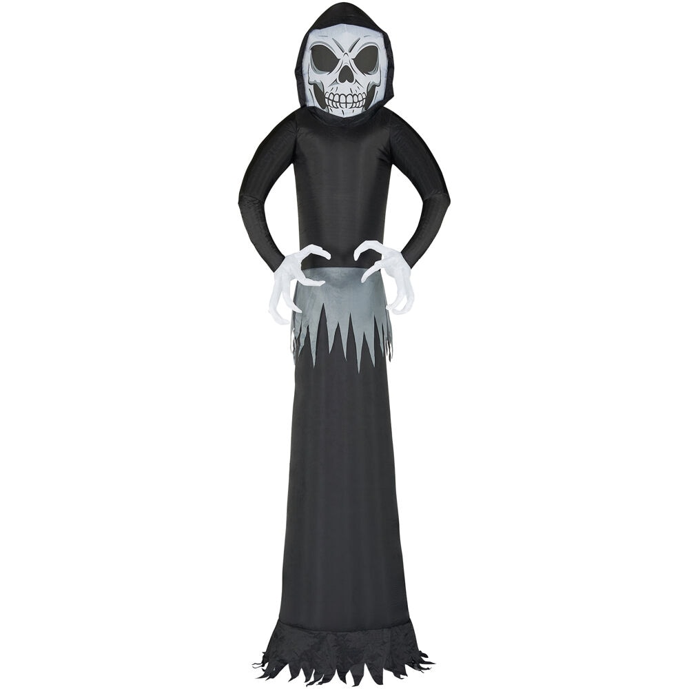 Haunted Hill Farm HIGHOST122-L 12.0-ft Freestanding Lighted Grim reaper Inflatable