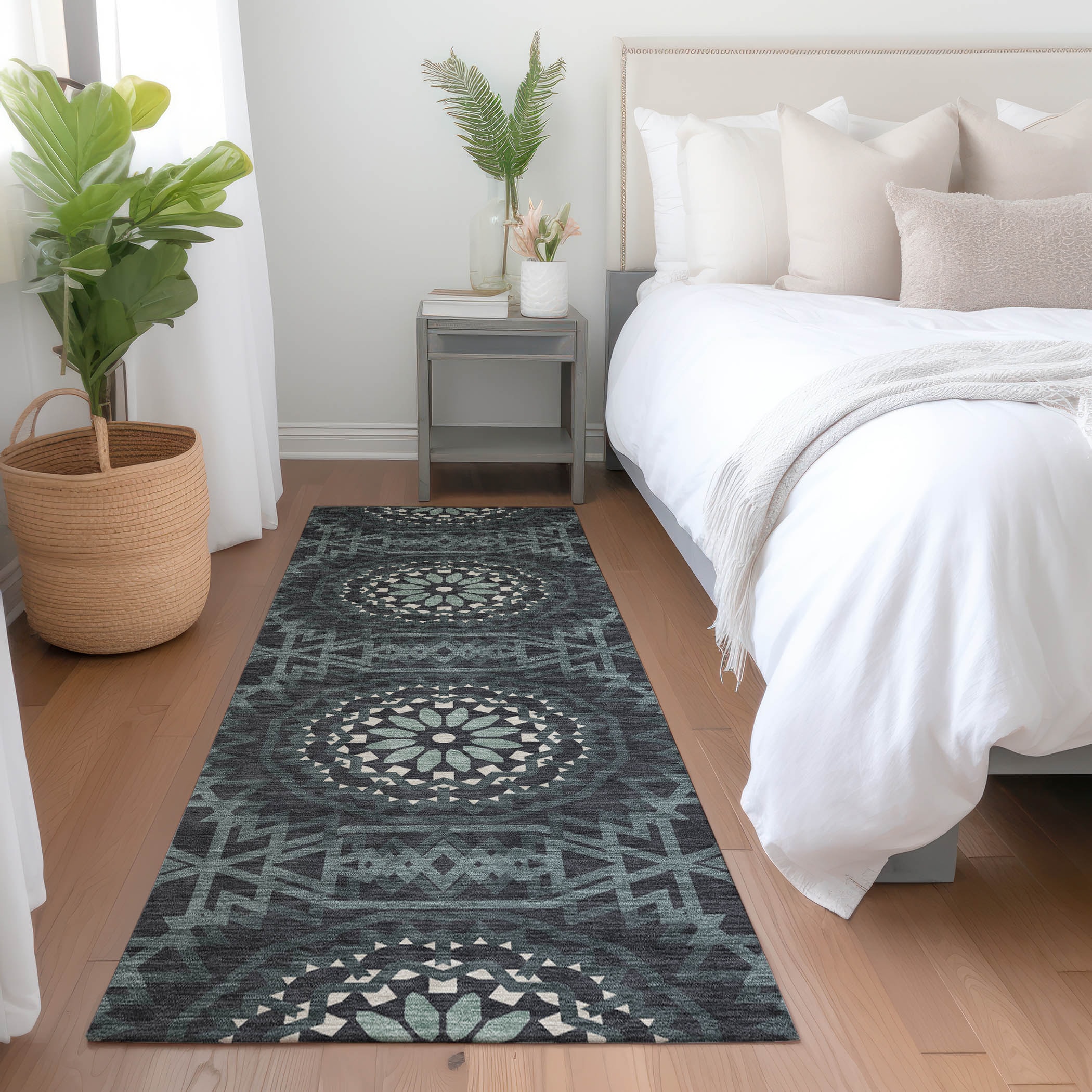 Addison Rugs ACN619CC2X8 Chantille ACN619CC 2 x 7 (ft) Polyester Charcoal Rectangular Indoor/Outdoor Abstract Machine washable Runner rug