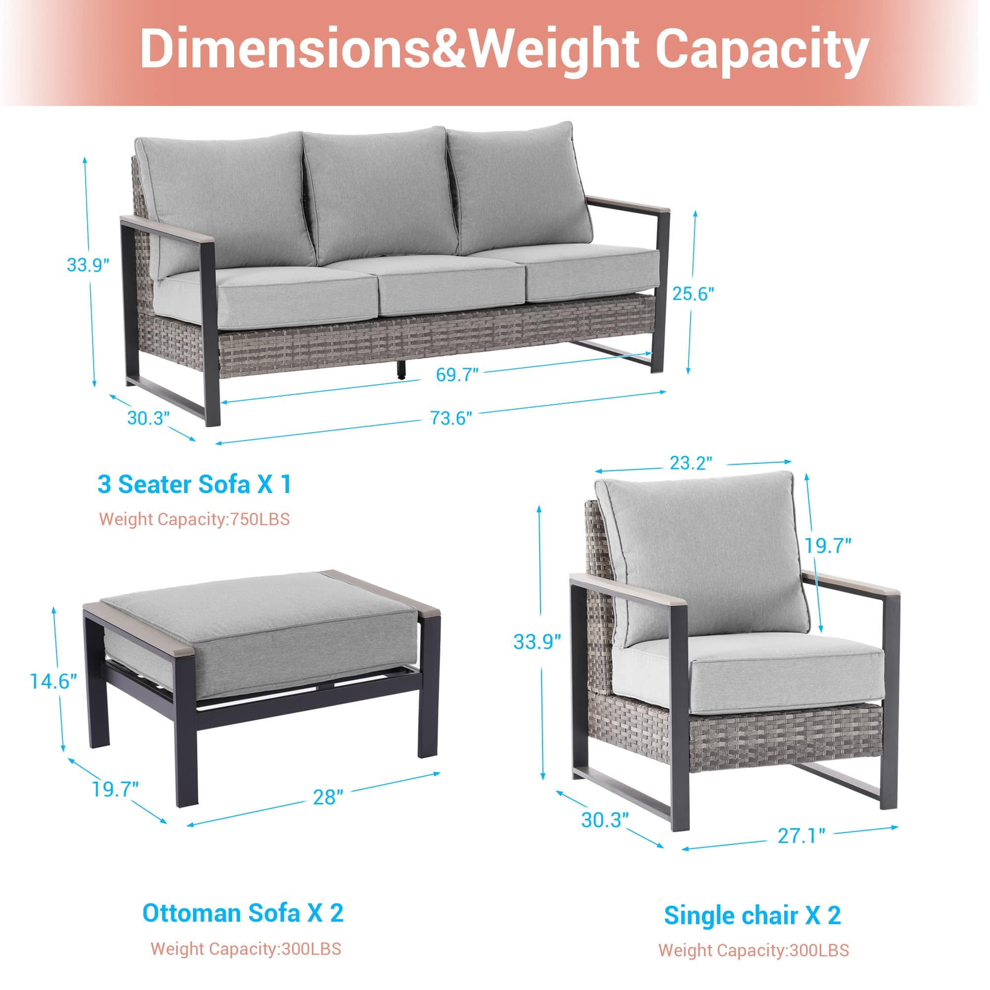 Aok Garden LWP-PS-148HLY Patio-Conversation-Sets - View #2