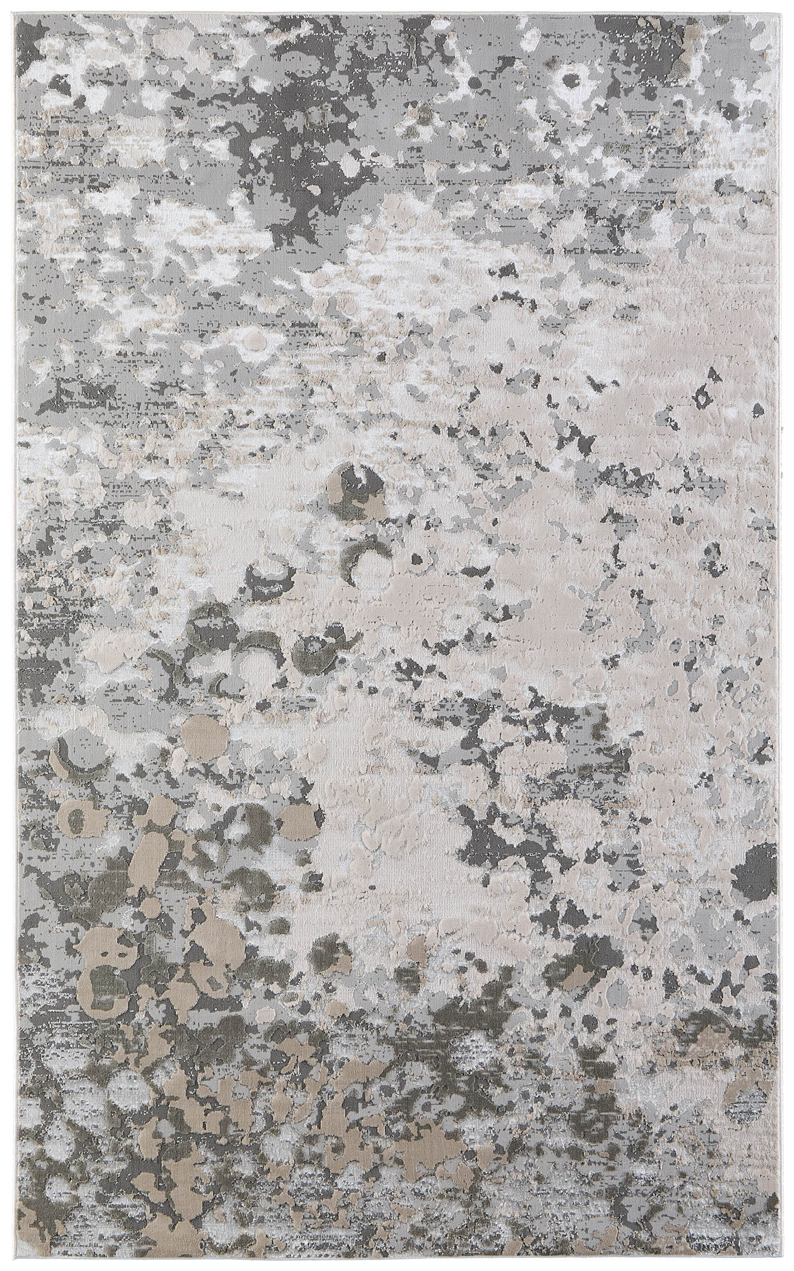 Room Envy 694R3336SLVGRYP18 Orin 2 x 3 (ft) Loomed Polyester Silver/Gray/White Rectangular Indoor Abstract Mid-Century Modern Throw rug