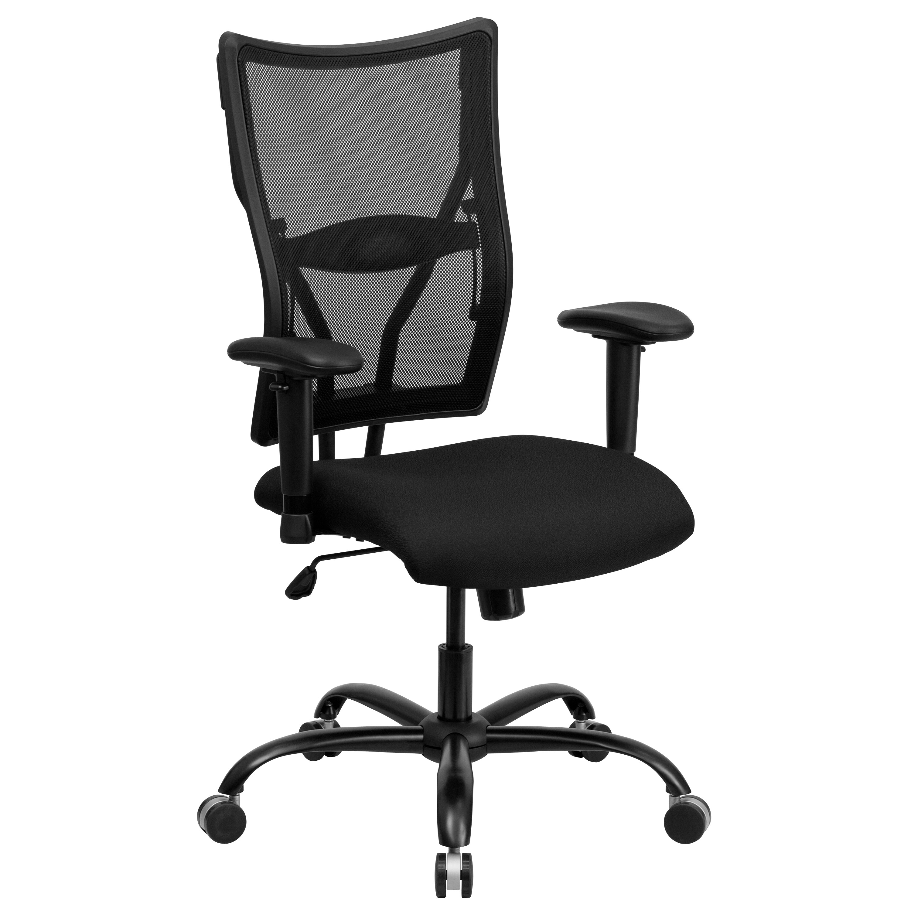 Flash Furniture Black Fabric Contemporary Adjustable Height Swivel  Upholstered Desk Chair
