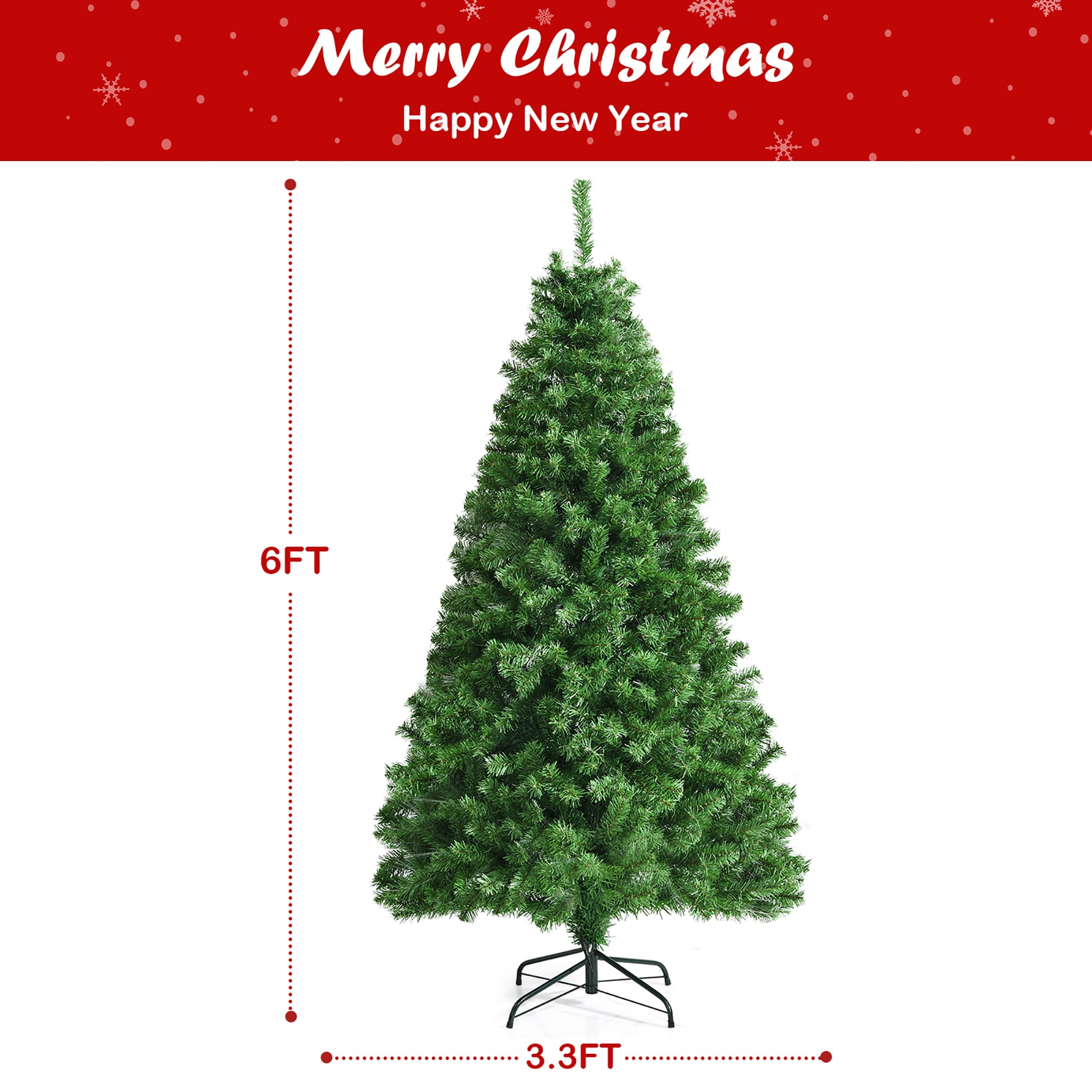 Goplus 6-ft Pre-lit Artificial Christmas Tree in the Artificial ...