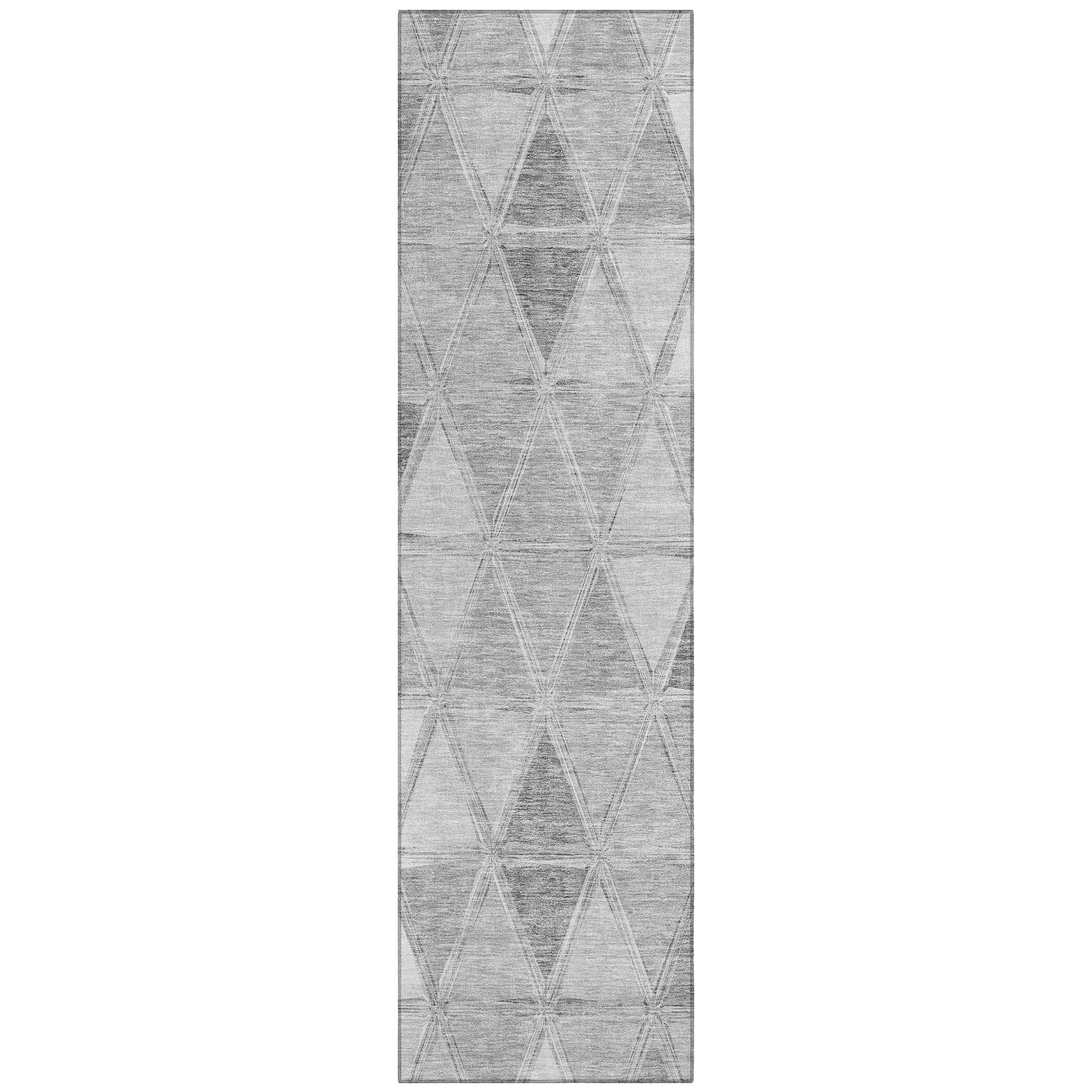 Addison Rugs ACN722GY2X8 Chantille ACN722GY 2 x 7 (ft) Polyester Gray Rectangular Indoor/Outdoor Geometric Machine washable Area rug