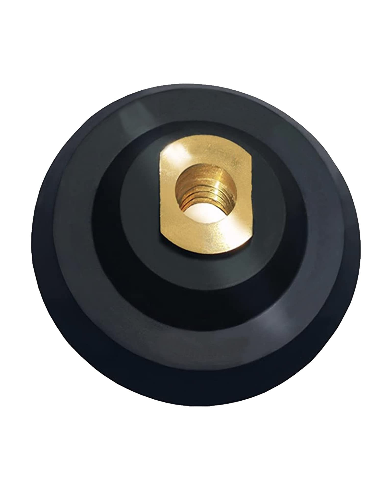 Etokfoks  4 Inch Rubber Hook and Loop Backer Pad with Brass Arbor 5 8 11 Thread for Angle Grinders Auto Grinding 1 Piece