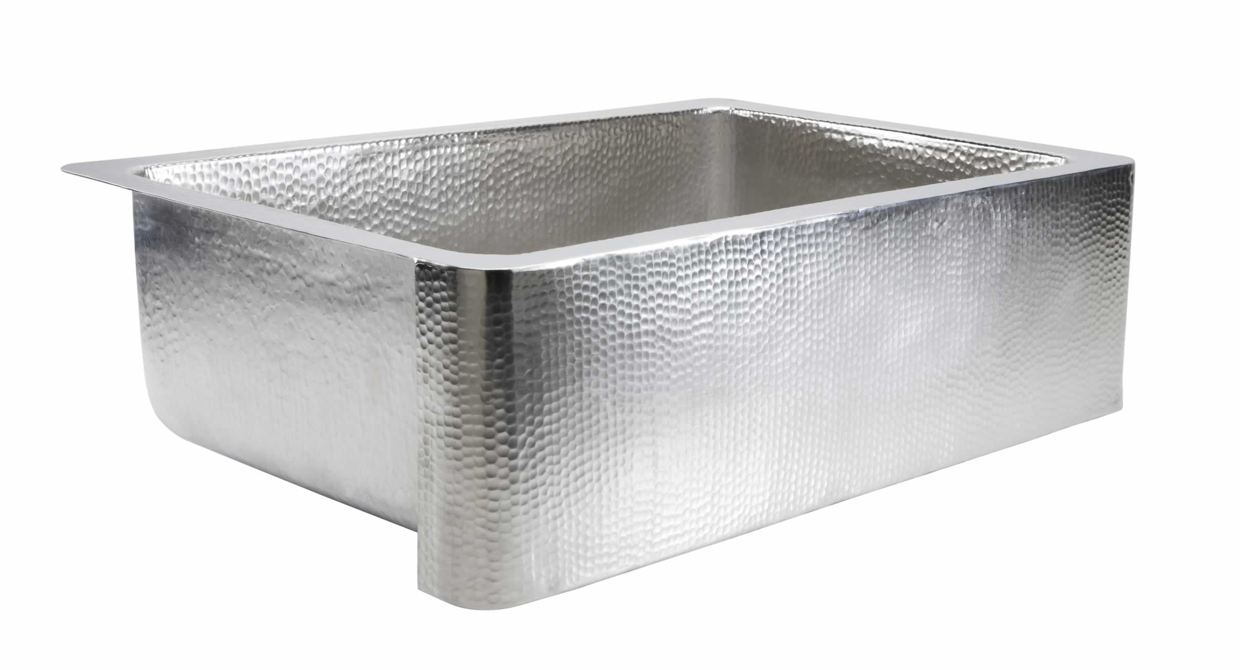 Renovations by Thompson Traders LAS33HN Lange Farmhouse Apron Front 33-in x 22-in Hammered Nickel Single Bowl Kitchen Sink