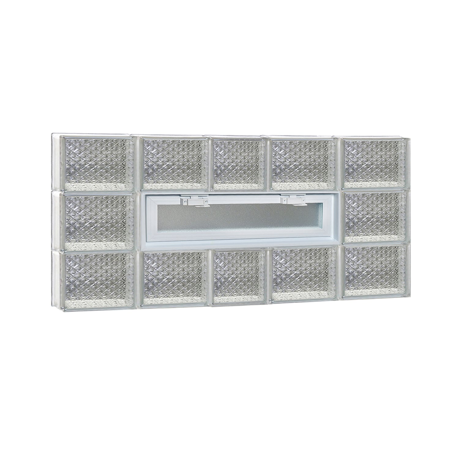REDI2SET V3818DP Diamond Glass 36-3/4-in x 17-1/4-in Frameless Replacement Vented Glass Block Window