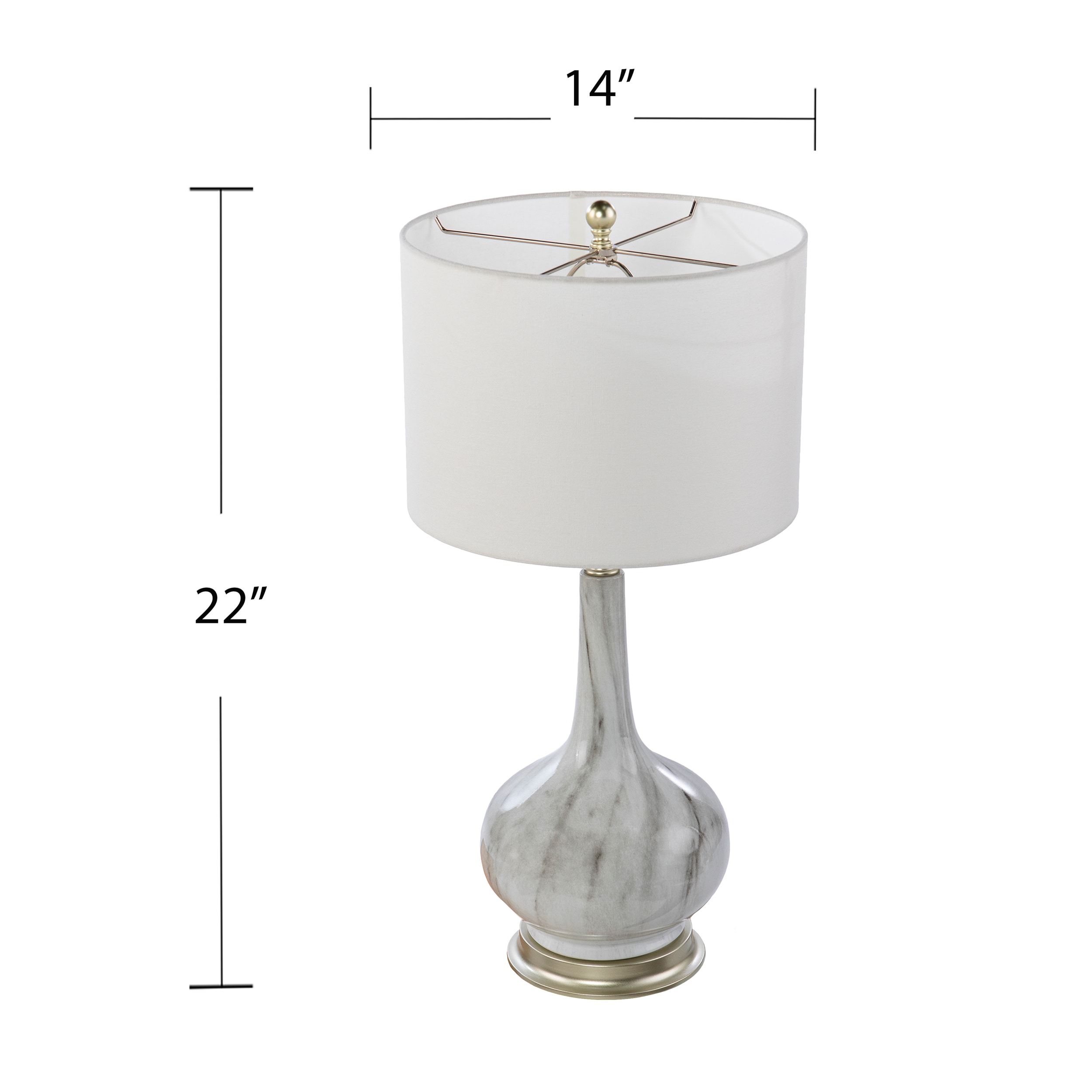 ZAKLOOP MD20479433 Lamp 28.75-in Magnifying White Standard Desk Lamp with Resin Shade