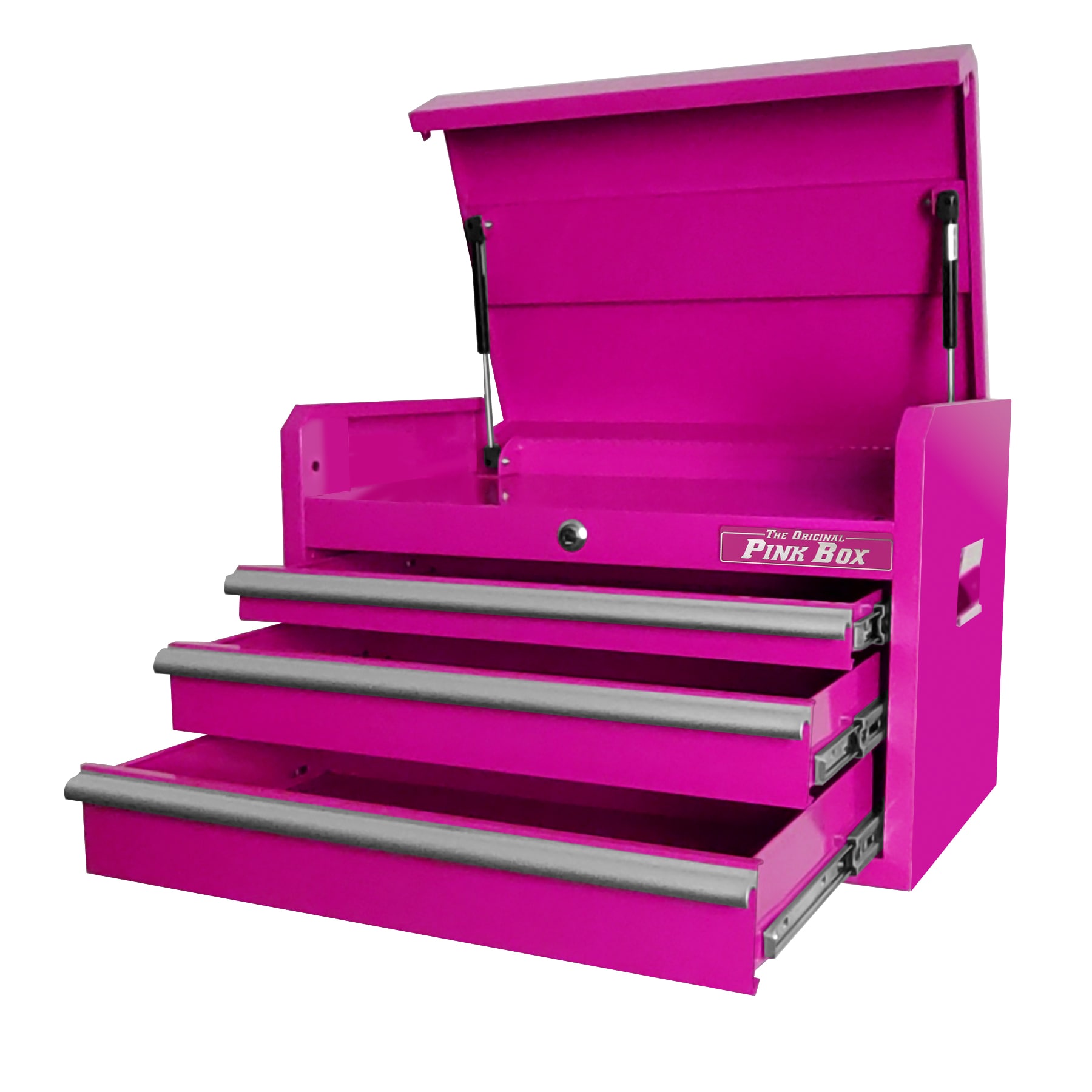 The Original Pink Box 26-in W x 65.25-in H 10 Ball-bearing Steel Tool Chest  Combo (Pink) in the Tool Chest Combos department at