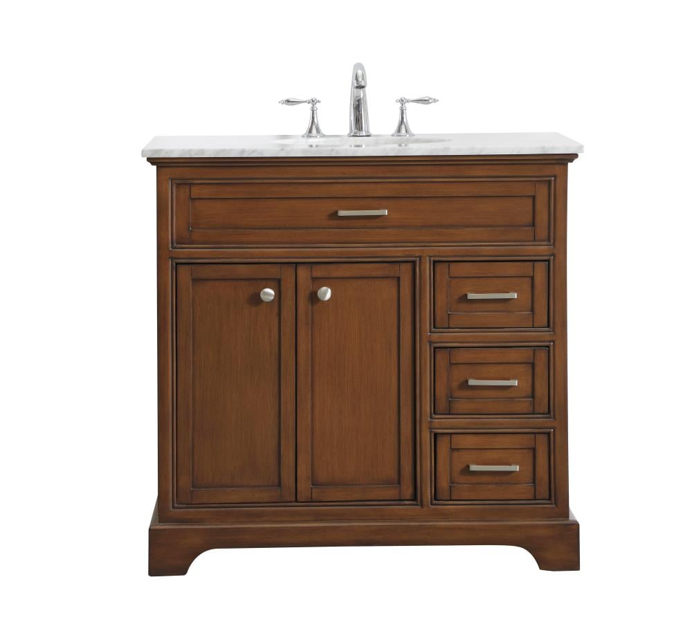 Elegant Decor First Impressions 36-in Brown Undermount Single Sink ...