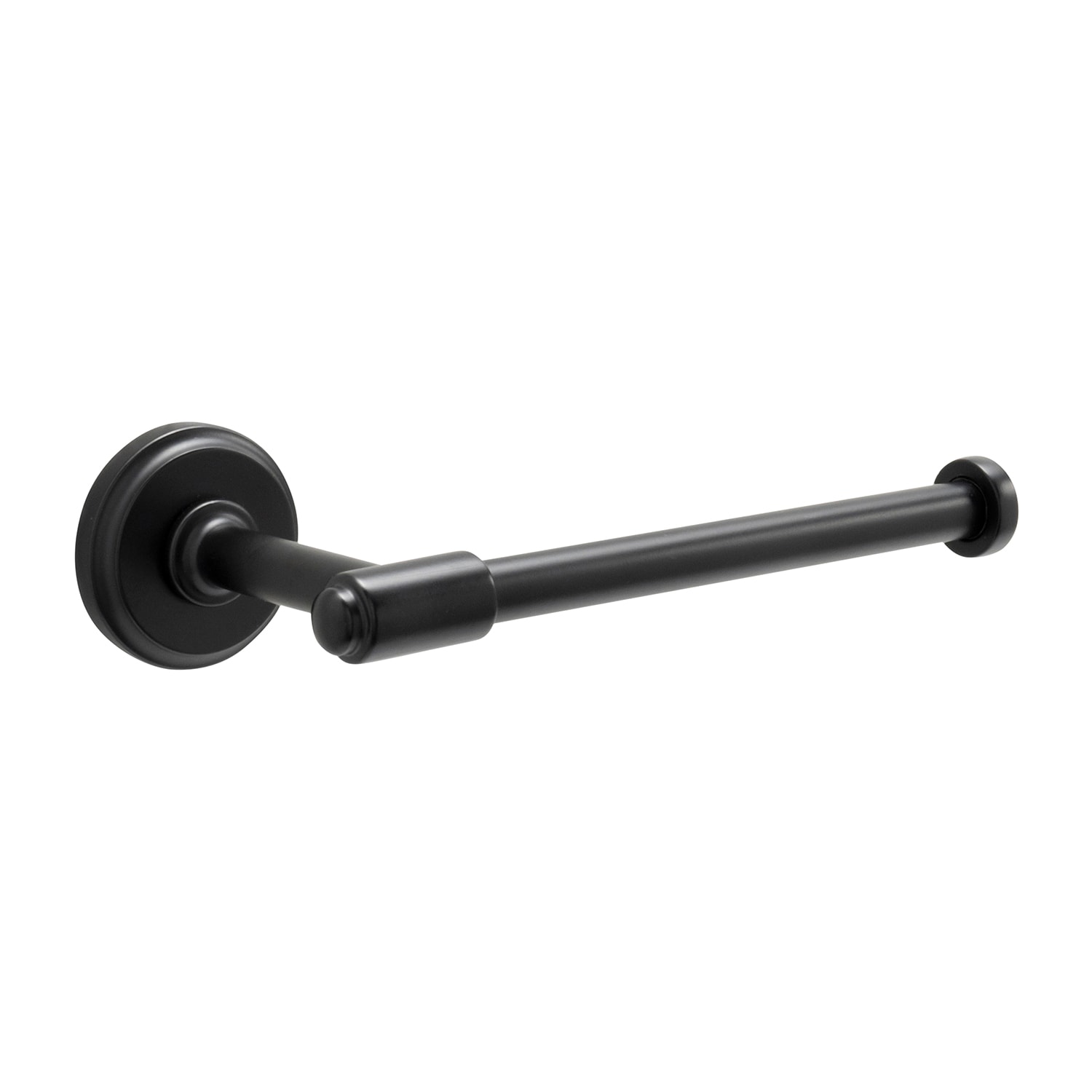 Hickory Hardware H079277-MB Piper Matte Black Wall mount Single post Toilet Paper Holder 1 -Rolls with Storage