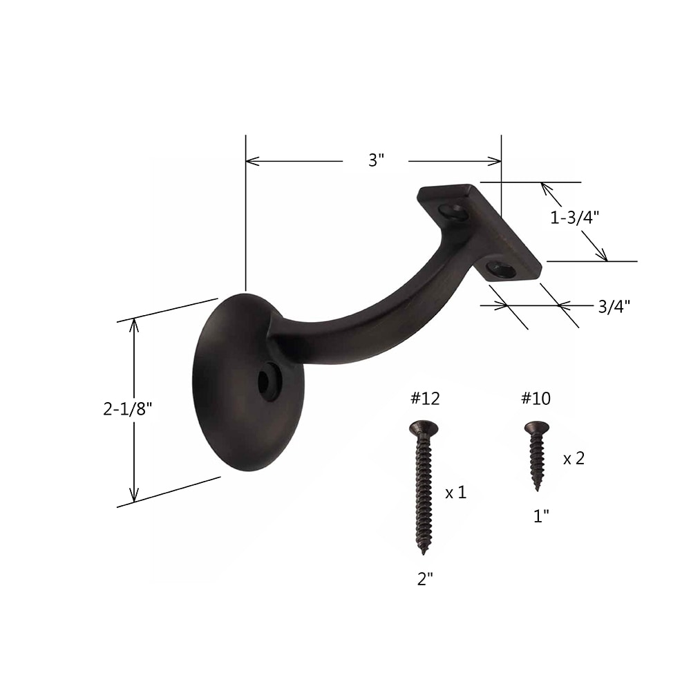 RELIABILT 2.125-in x 3-in Oil Rubbed Bronze Painted Zinc Alloy Handrail ...