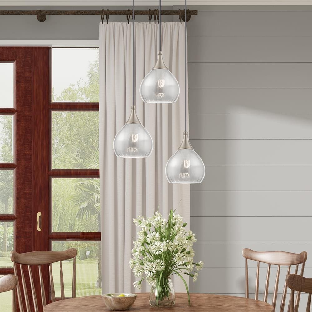 Mini Brushed Nickel LED Pendant with Smoke Glass - Indoor/Outdoor