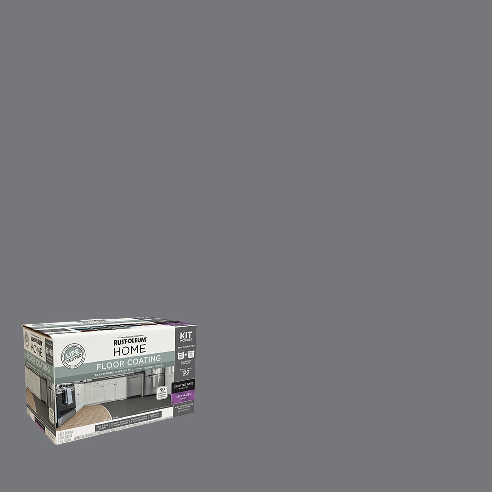 Rust-Oleum 363713T Home Floor Coating Dark Gray Semi-gloss Interior Porch and Floor paint ( Kit )