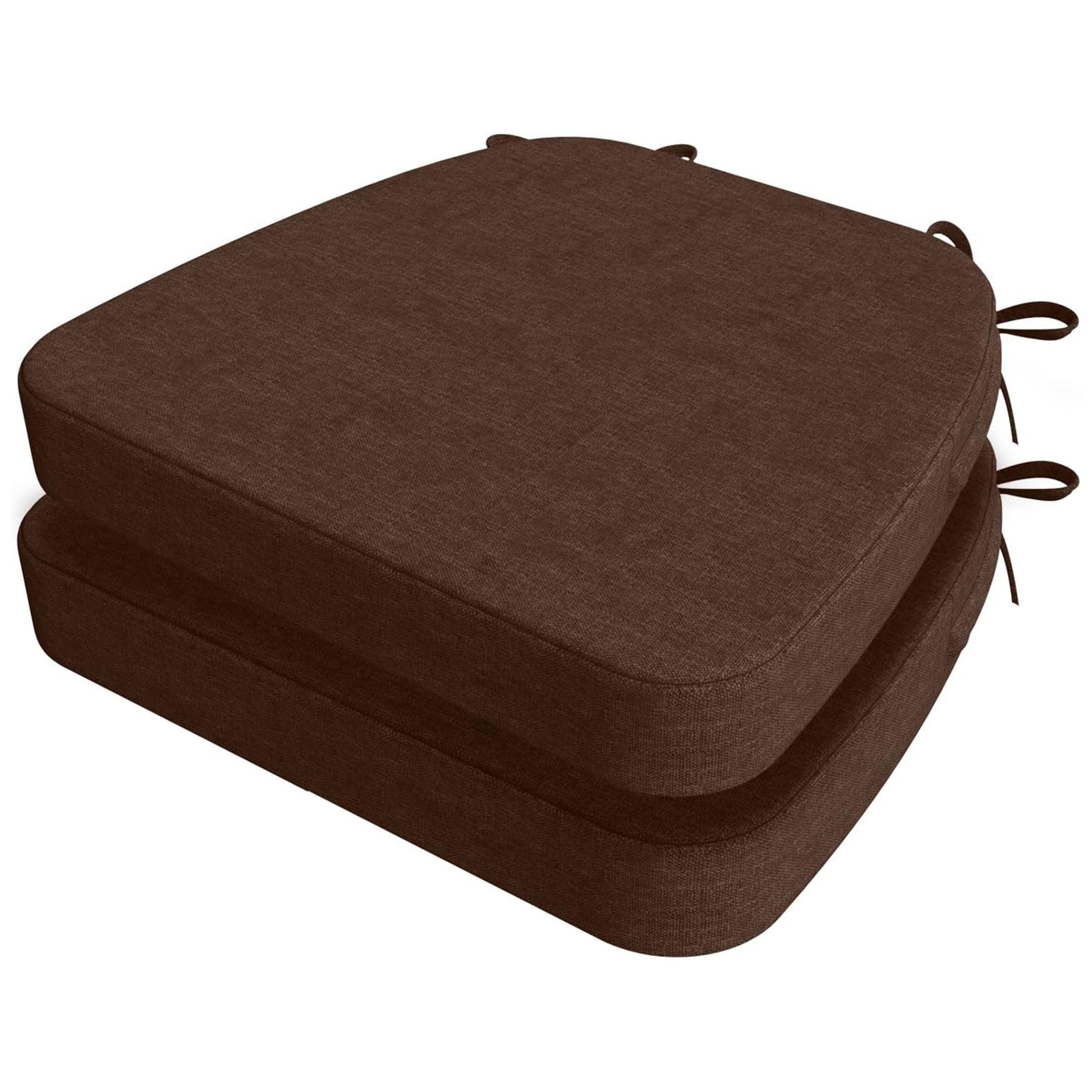 AAAAAcessories LS-DCCLH-ZONG-2P Brown Solid Chair Cushion