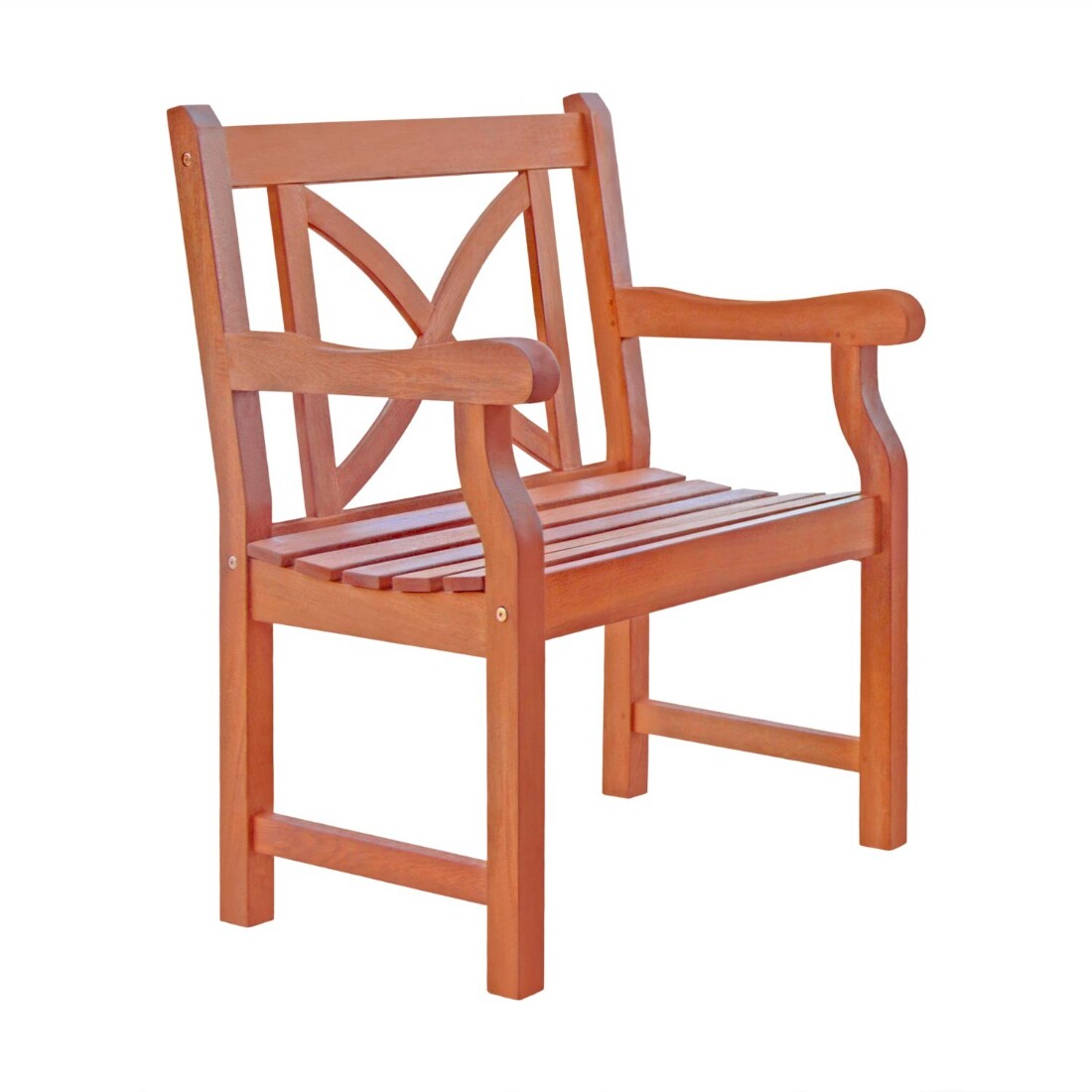 HomeRoots 4000389995 Tan Wood Frame Stationary Balcony Chair with Solid Seat