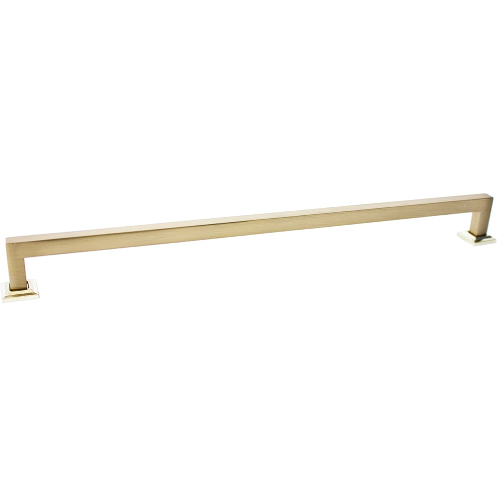 Rusticware 998-15SB Pull 15-in , 384mm Center to Center Satin Brass Dual Mount Rectangular Handle Drawer Pull