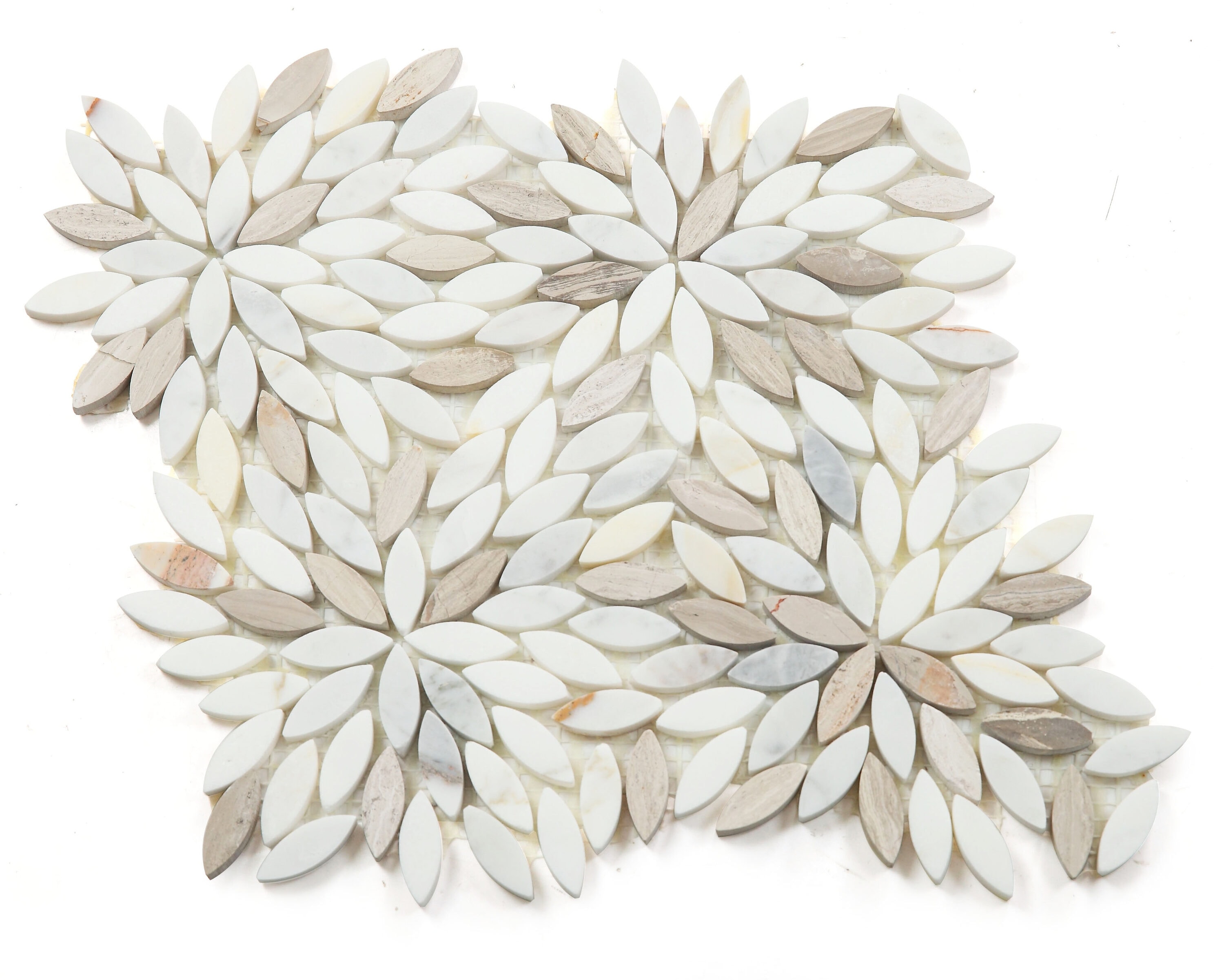 Abolos LWSFEG0312-CE Tea Party White 11-in x 12-in Glossy Natural stone Patterned Mosaic Wall Tile ( 7.41-sq ft Carton )