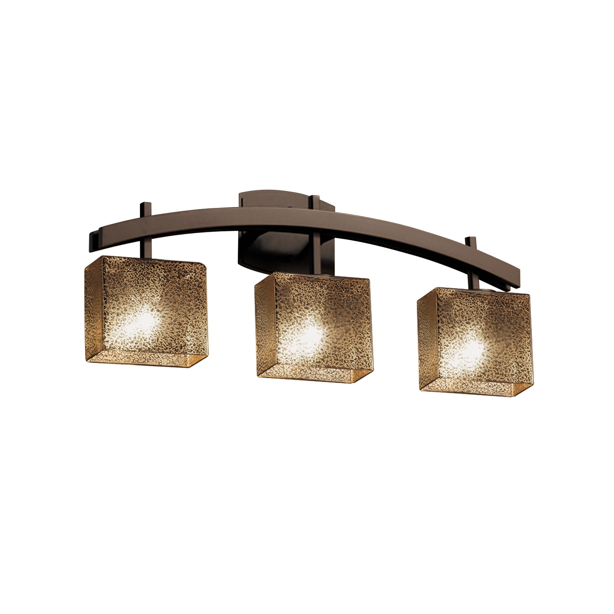 Justice Design Group FSN-8593-55-MR-DB-LD Fusion 25.5-in 3-Light Dark Bronze LED Glam Vanity Light