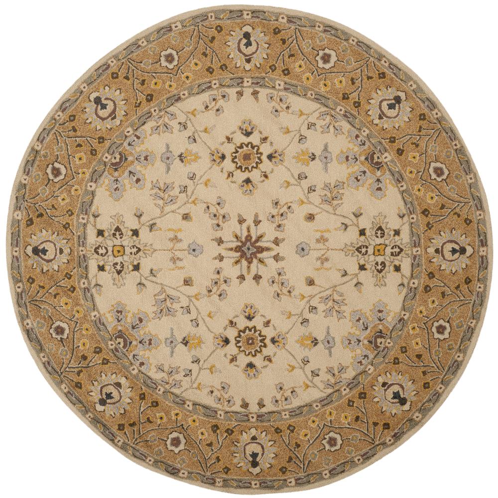 Safavieh EZC751D-6R Easy Care Pazar 6 x 6 (ft) Loomed Polypropylene Ivory/Beige Round Indoor Floral/Botanical Oriental Area rug