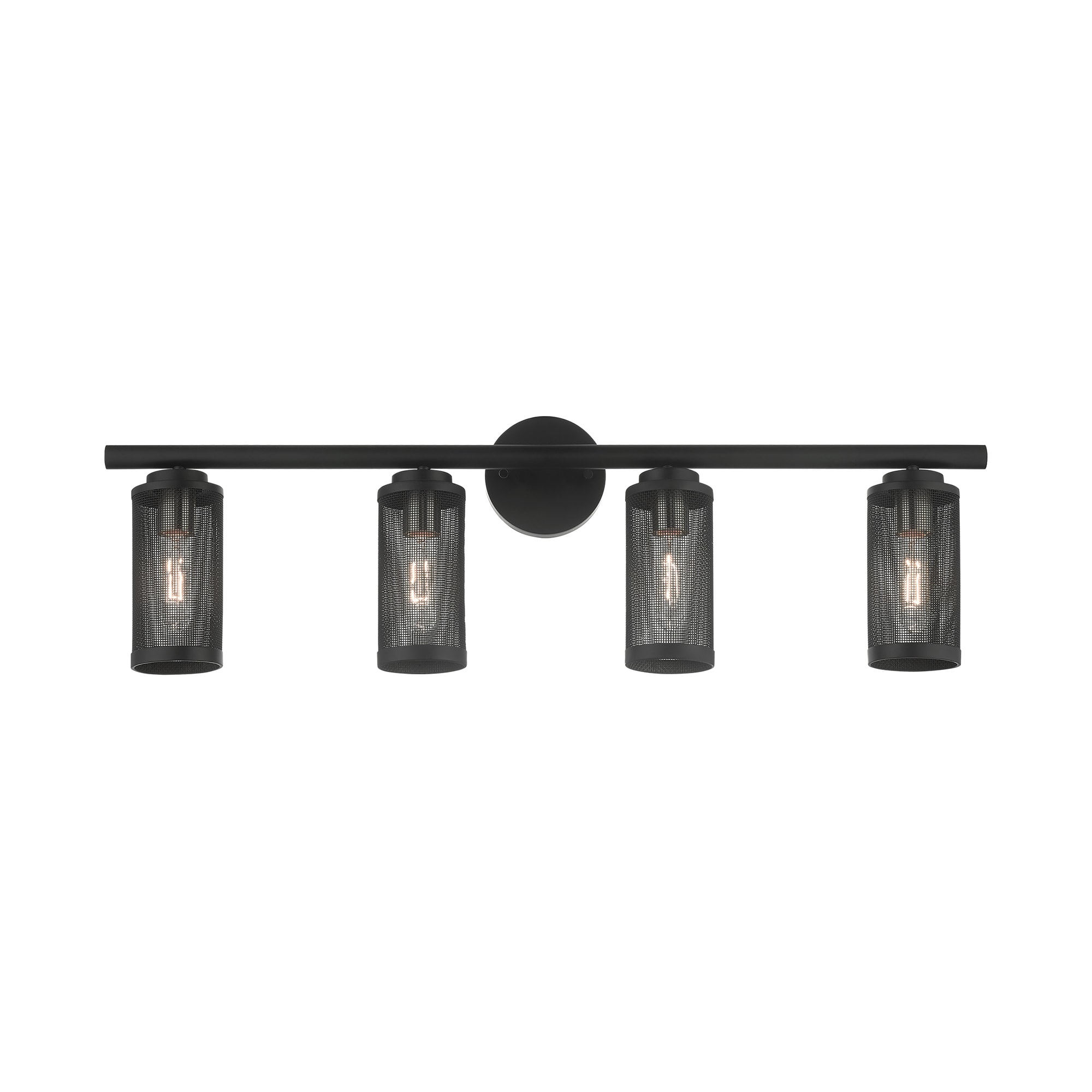 Industro Sleek 4-Light Black and Brushed Nickel Outdoor Vanity Sconce