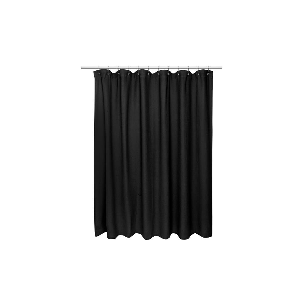 Carnation Home Fashions CRNT283 FCOT1-XL-16 72 x 84 in. Extra Long 100 Percent Cotton Waffle Weave Shower Curtain Black