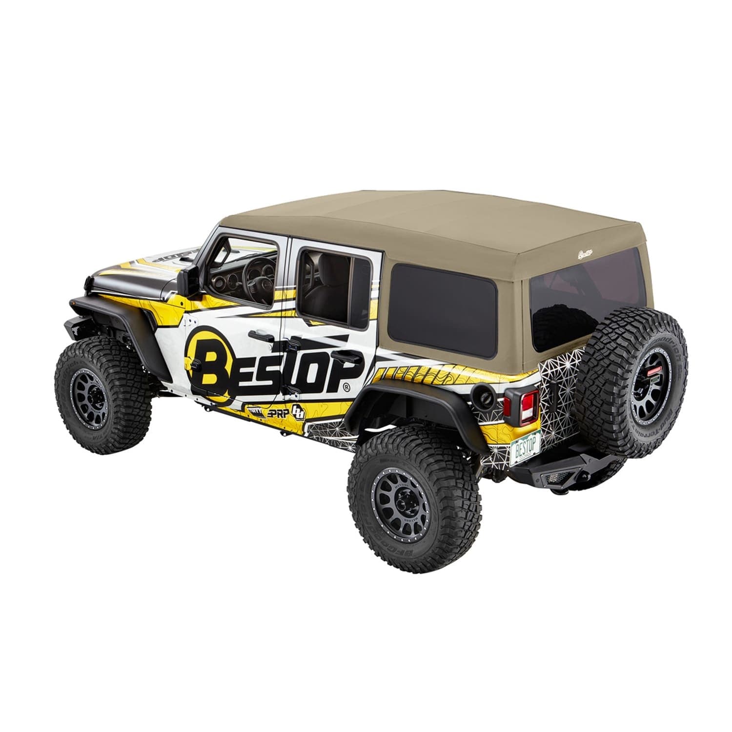 Bestop Supertop Ultra Soft Top Tan For 18-26 Jeep Wrangler 54725-74