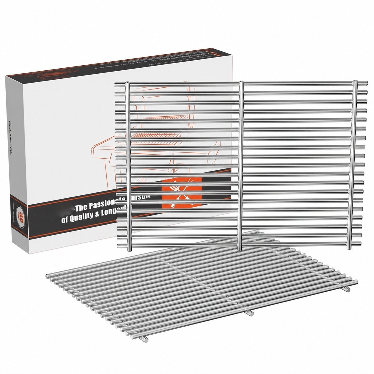 JVFCXXV -  Stainless Steel Grill Grate Replacement 2 Piece Set Fits Genesis II 300 LX 300 Series ...