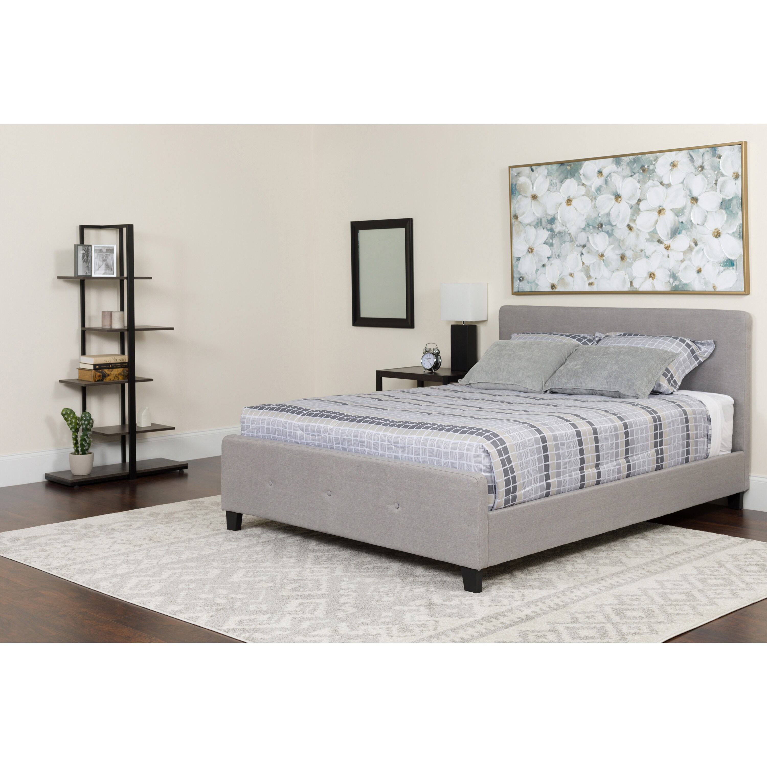 Flash Furniture 889142669395 Tribeca Light Gray Full Upholstered Platform Bed