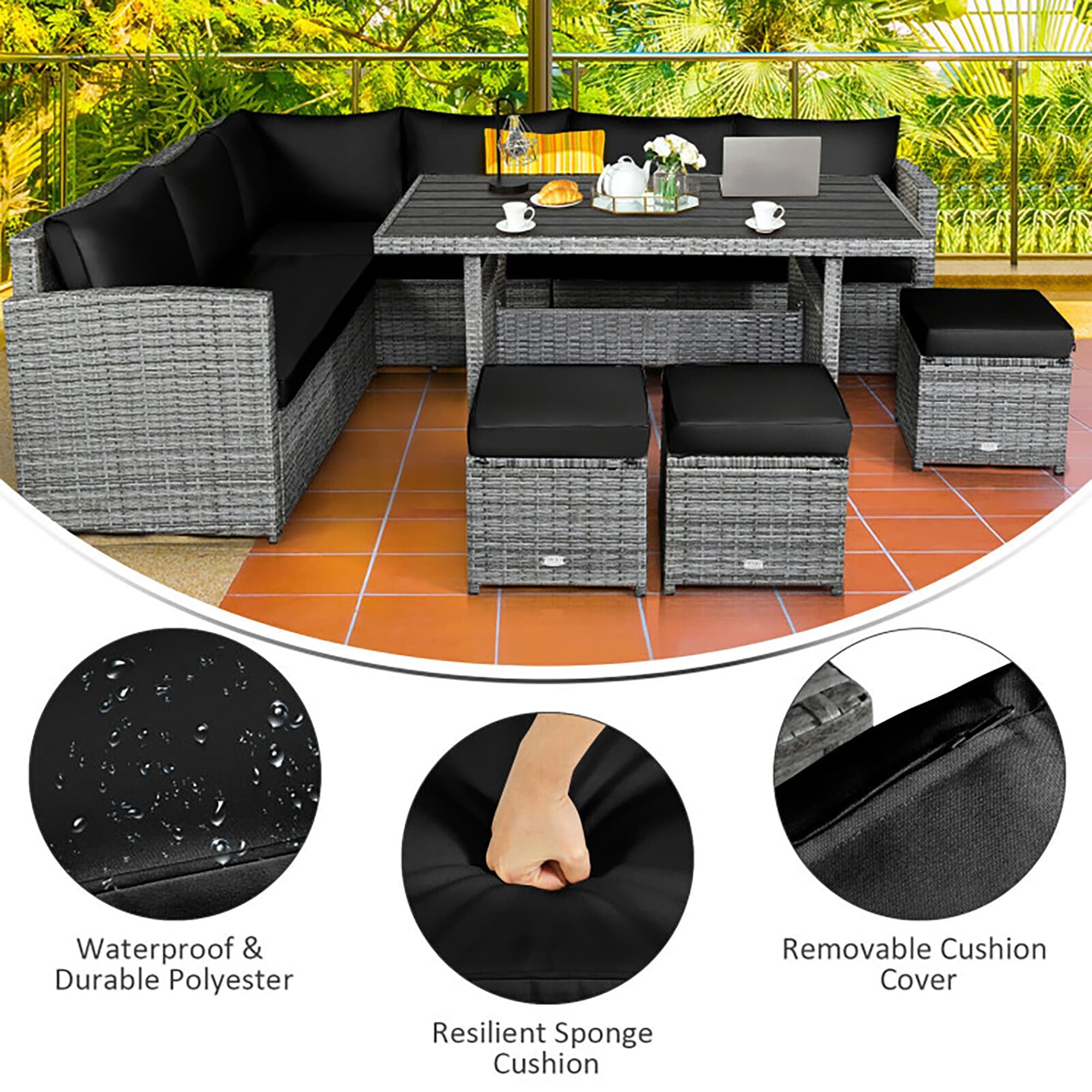 Forclover HYFL-90BK Patio-Conversation-Sets - View #4