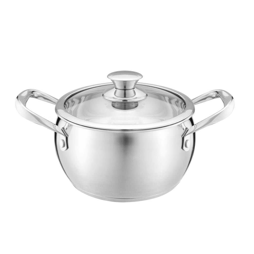 Hamilton Beach 4-Quart Stainless Steel Dutch Oven with Glass Lid at