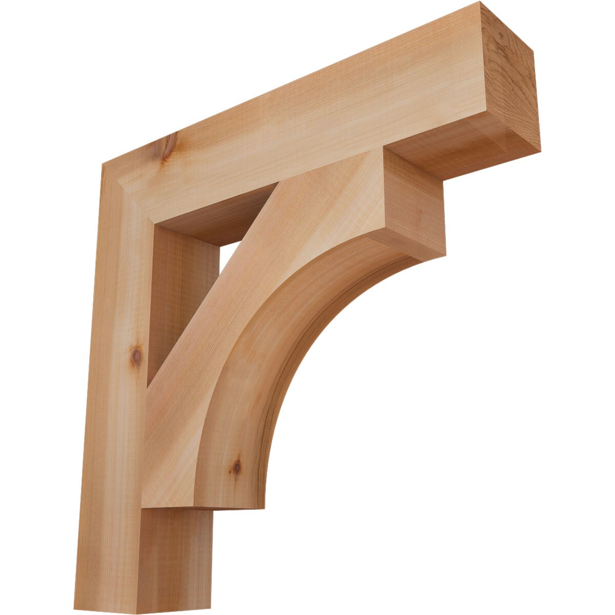Ekena Millwork BKT04X20X20WTL05SWR Westlake block smooth 3-1/2-in x 20-in x 20-in Western red cedar Brown Wood Standard bracket