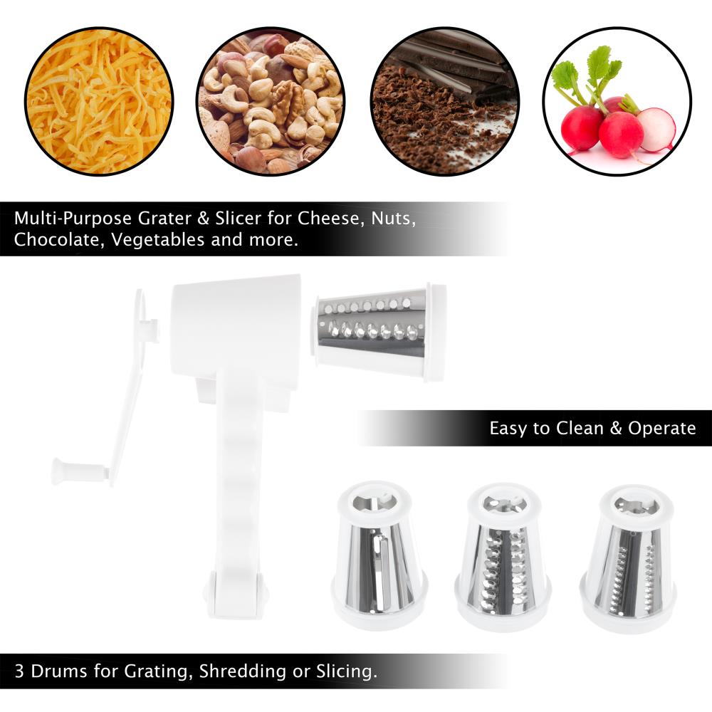 Manual Rotary Cheese Grater With Handle With 4 Interchangeable Sharp Drum  Blades Stainless Steel Handheld Cheese Shredder Easy To Clean And Use For  Cheese Vegetable Chocolate Walnut Nuts Kitchen Tool Kitchen Supplies 
