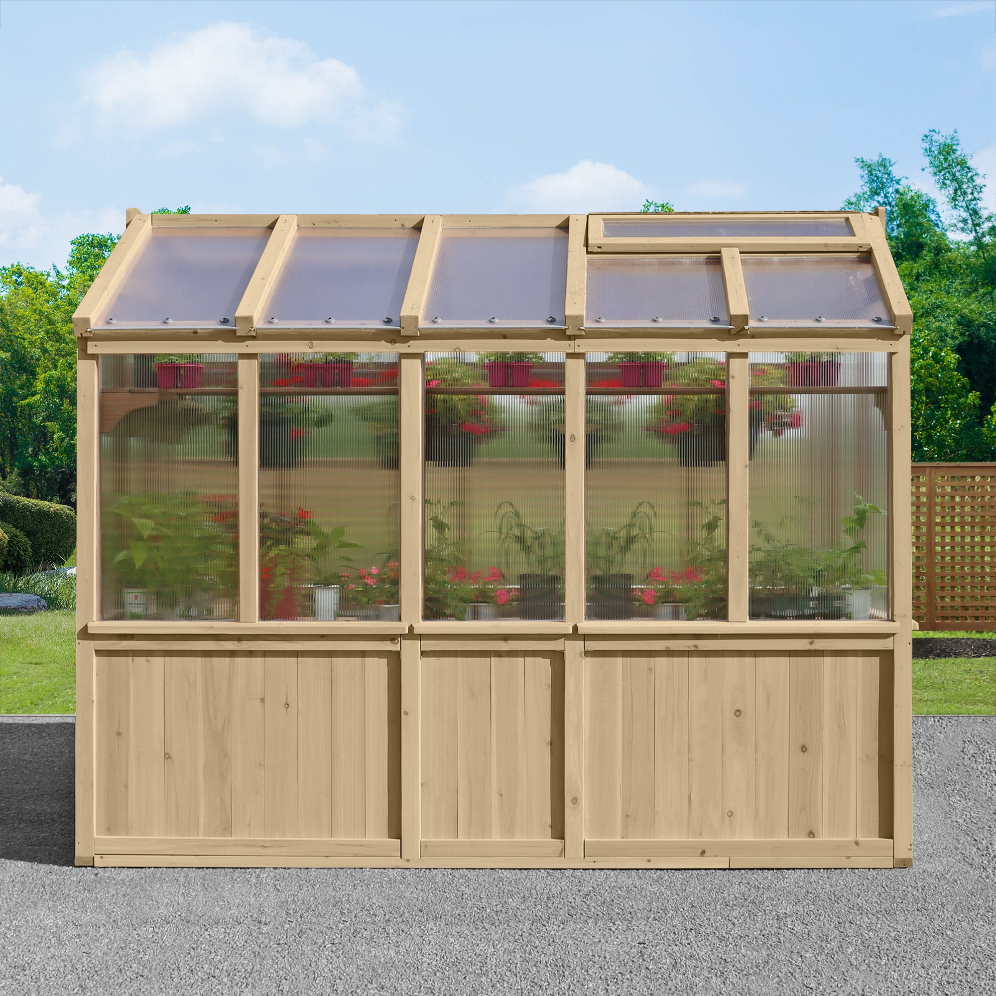 Yardistry Meridian 6-ft L X 9-ft W X 7-ft H Cedar Greenhouse Kit In The ...