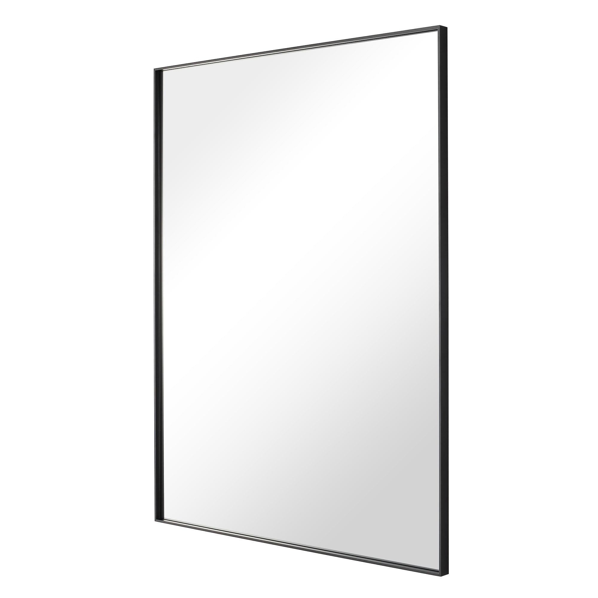 GETLEDEL 40-in x 30-in Framed Bathroom Vanity Mirror (Black) in the ...