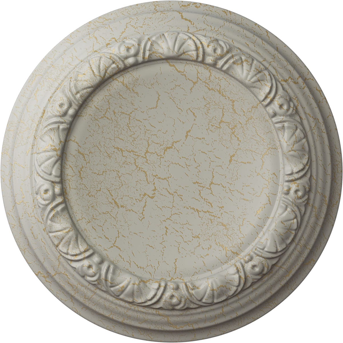Ekena Millwork CM12CAPCC Carlsbad 12.5-in W x 12.5-in L Painted Pot Of Cream Crackle Polyurethane Whole Ceiling Medallion