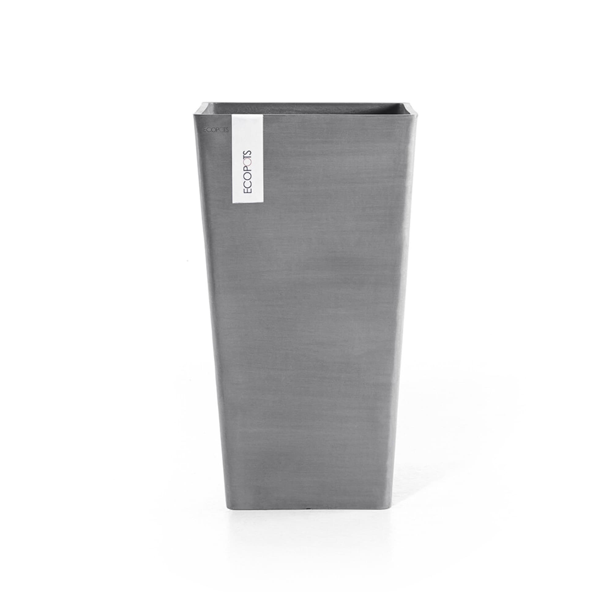 Rotterdam Mid High Modern Square Recycled-Based Composite Flower Planter- Grey- 22in