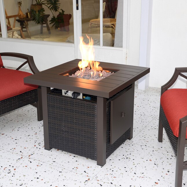 Aluminum Propane Gas Fire Pit Table, Tabletop Propane Fire Pit Insert