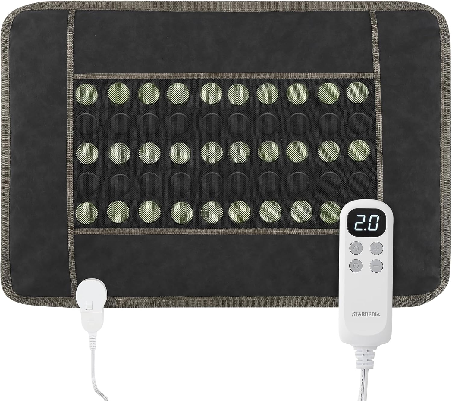 Qeetex LHF-DRT-Q591653 Far Infrared Heating Pads for Back Pain Relief Natural Jade and Tourmaline Heating Pad Electric Therapy Pads for Neck Shoulders and Period Cramps Auto Shut Off (Black 32X21)