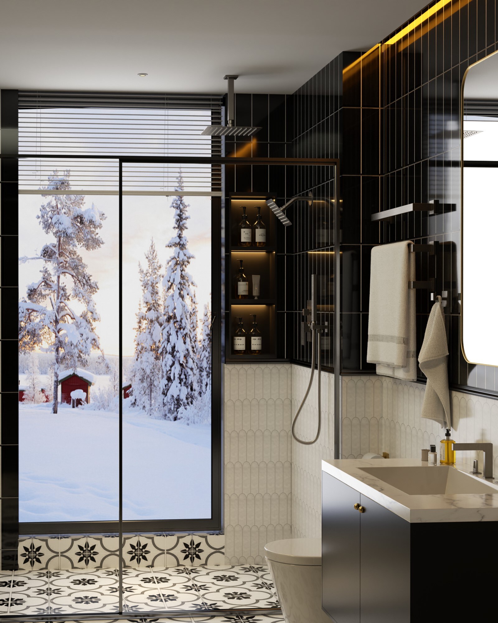 CRANACH C00.CR42.BN Showerhead-Bar-Panels - View #3